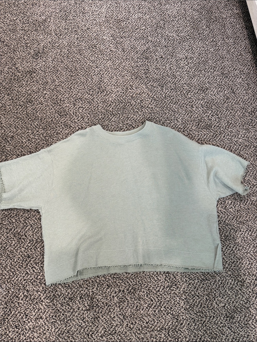 American eagle Light Green Boxy short sleeved sweatshirt